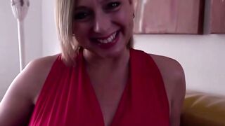 Brianna Beach Deepthroats Dick into Red Dress pov