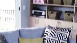 Emma Starr Deepthroats Huge Dick on Blue Couch with Abigail Mac