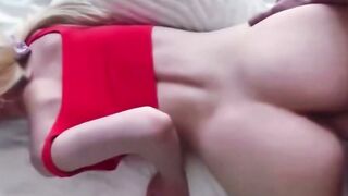 Blonde Jamie Elle Blows Dick and Riding Rough inside Red Top