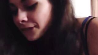 Bella Starr Deepthroats Penis into Pink Hoodie Public pov