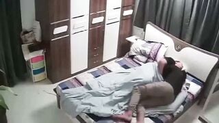 Punjab Lovers Sleeping inside Bed Caught on Secret Web cam at Night