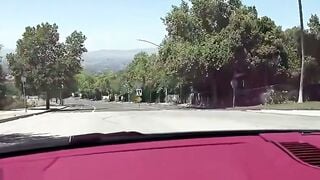 Mazy College bimbos Blows Dick & Swallows Cum Inside Vehicle pov