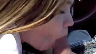 Mazy College bimbos Blows Dick & Swallows Cum Inside Vehicle pov