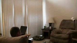 Amateur Blonde MILF Fucks Young Brother Into Living Room
