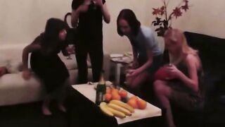 Sizzling lesbo foursome heats up the living room 45