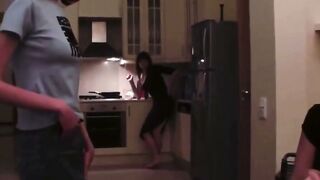 Sizzling lesbo foursome heats up the living room 45