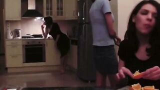 Sizzling lesbo foursome heats up the living room 45