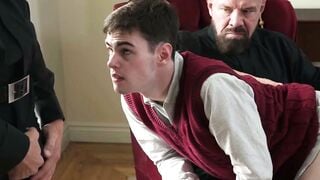 Muscular Priest Spanks Altar Boy Twinkie with Wooden Paddle
