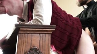 Muscular Priest Spanks Altar Boy Twinkie with Wooden Paddle