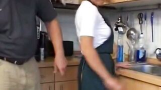 Amateur mom Fucks Young Dude inside Tight White G-string