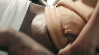 Slender Black Step-daughter Blows Injured Stepdad's Long Ebony Dick