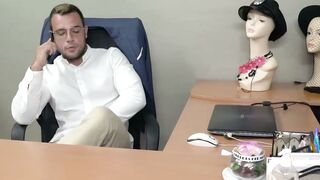 Glasses-Wearing MILF In Stockings Gets Pounded Hard On Office Desk