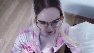 Abigail Mac Blows Fan's Long Dick & Gets Cumshot