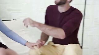 Abigail Mac Deepthroats African Bull Penis While Hubby Watches