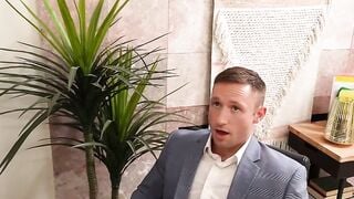 Employee seduces the HR rep to fuck her ass
