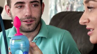 Stepbrother buries every inch of his dick inside stepsister Jessie Saints tight vag
