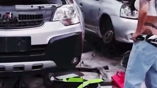 Inked Mechanic Mariana Martix Gets Anal Gaped inside Vehicle Garage