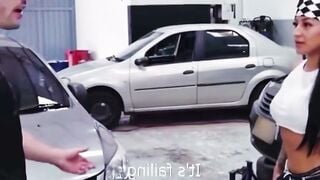 Inked Mechanic Mariana Martix Gets Anal Gaped inside Vehicle Garage