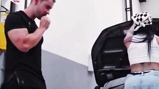 Inked Mechanic Mariana Martix Gets Anal Gaped inside Vehicle Garage