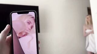 Blonde Barely legal Blows Dick Until Condom Breaks & Swallows Amateur Creampie