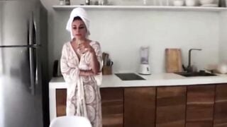 Stepson's Friend Blows Stepmom's Penis inside WC Bathtub