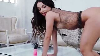 Martina Blows Long Dick & Gets Anal Cummed Inside Tight Fishnet