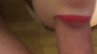 Redhead Amateur Gives a Christmas Blowjob