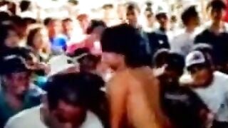 Kalimantan Indonesian Babe Strips to Dangdut Music