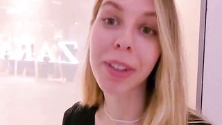 Blonde Shoplifter Deepthroats Dick in Outdoor Mall Bathroom