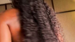 TGIRLS XXX Dark-Skinned Trans Woman with Tattoos Gives Handjob While Recording Solo S