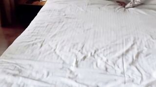 Abigail Mac Deepthroats Long Ebony Dick into Hotel Bed