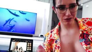 Abigail Mac Blows Huge Dick inside Floral Dress Before Jizzed Boned