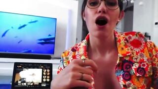 Abigail Mac Blows Huge Dick inside Floral Dress Before Jizzed Boned