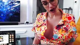 Abigail Mac Blows Huge Dick inside Floral Dress Before Jizzed Boned
