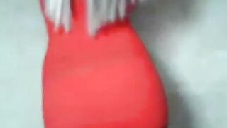 Big-Titted Blonde Strips from Red Dress