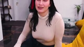 Step Cougar Sara Blows Dick & Gets Cum on Long Melons with Stepson Tomas