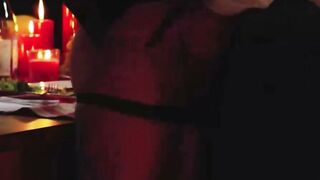 Amateur Teenie Lovers Blows Dick & Fucks on Candlelit Valentine's Date Table