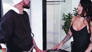 Slim Cuckold Fiance Fucks Chef While Hubby Calls On Phone