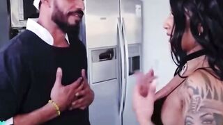Slim Cuckold Fiance Fucks Chef While Hubby Calls On Phone