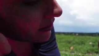 Outdoors Park Oral sex & First Time Anal on Pink Blanket