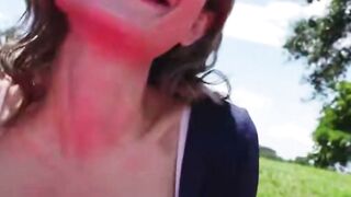 Outdoors Park Oral sex & First Time Anal on Pink Blanket