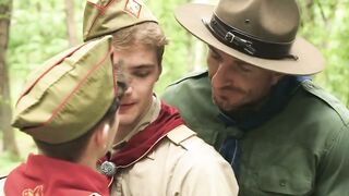 Horny Scout Leaders Fuck Young Scout in the Woods