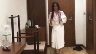 Russian Stepmom Blows Penis And Swallows Cum Into Thigh Highs