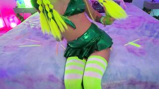 Lily Jordan Deepthroats Brian Omally Into Neon Rave Room With Unshaved Cunt Jizzed
