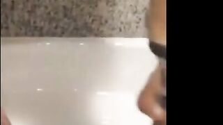 Ebony Girl Sucks Cock in Bathroom Sink