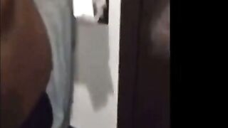 Ebony Girl Sucks Cock in Bathroom Sink