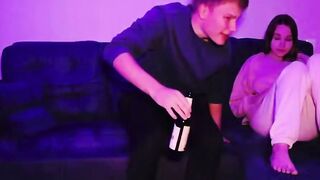 Caught At Party: Latina Teen Facesitting Cum On Boobies And Booty