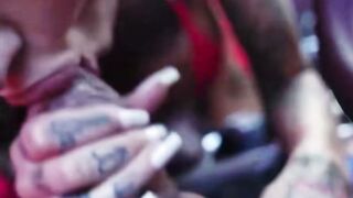 Inked Teenagers Blows Penis Into Vehicle After Roadside Pickup