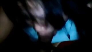 Amateur Indonesian Girl Sucks Cock in Dark Bedroom