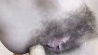 Hairy Amateur Girl Plays with Anal Hole on Webcam